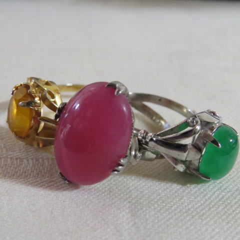 ☆ 指輪　アメジスト・翡翠 他　天然石色々7個まとめて