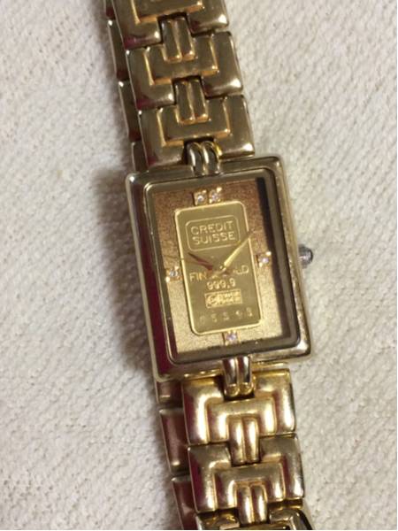 CREDIT SUISSE /FINE GORD 999.9 ingod 1グラム 時計