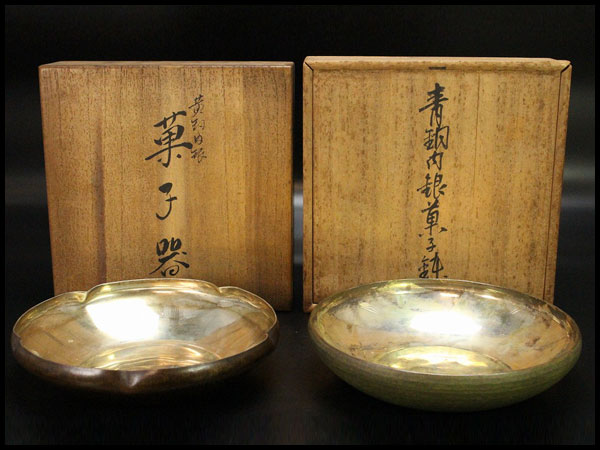 ◇薩摩福永製 錫四方茶托五客 在印◇煎茶道具/金工/古錫 2B35 xvpbvx