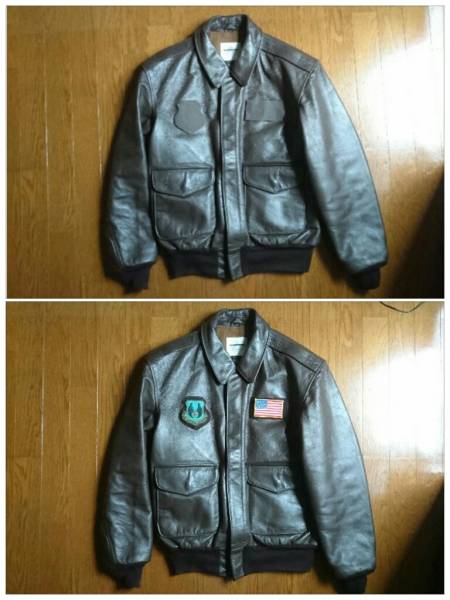 状態良 美★馬革ホースハイドレザーA-2フライトジャケット(検G-1