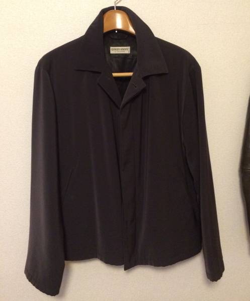 美品 アルマーニ 比翼スタイル ジャケット MADE IN ITALY 44 黒