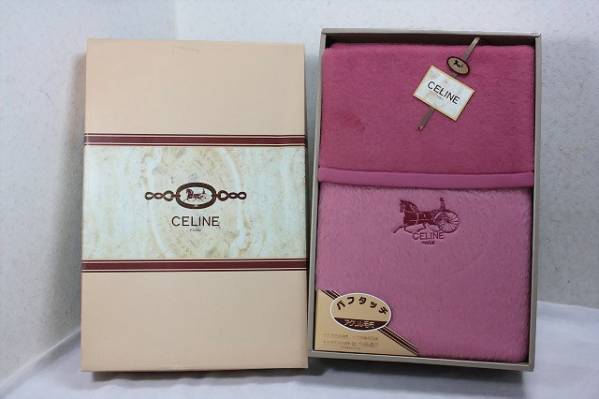 ④CELINE/セリーヌ パフタッチ アクリル毛布【未使用】 CELINE（毛布
