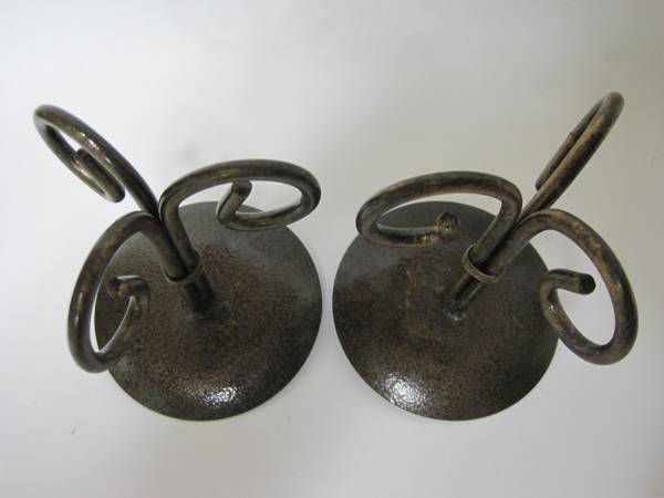 ◇鉄製クラフト手作り☆キャンドルスタンド ☆2個セット☆中古品_3