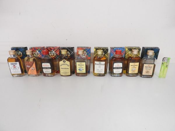 2211/□ミニチュアボトル9点 スコッチ ストラスアイラ等 沢山