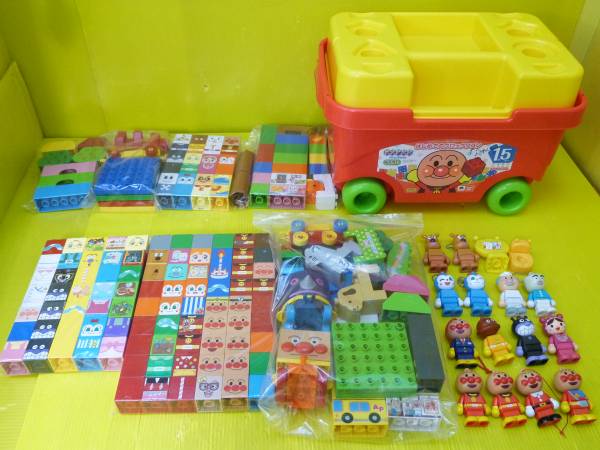 ジャンク◆アンパンマンブロックラボはじめてのブロックワゴン他
