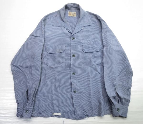 定番 50's TOWNCRAFT タウンクラフト 長袖 レーヨンシャツ M ストライプ/ビンテージ オールド 古着 レトロ ロカビリー オープンカラー(Mサイズ)｜売買されたオークション情報、yahooの商品情報をア 長袖シャツ一般