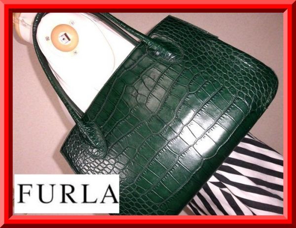 ① FURLA フルラ 型押し レザーバッグ bag トートバッグ ふ 【公式通販】