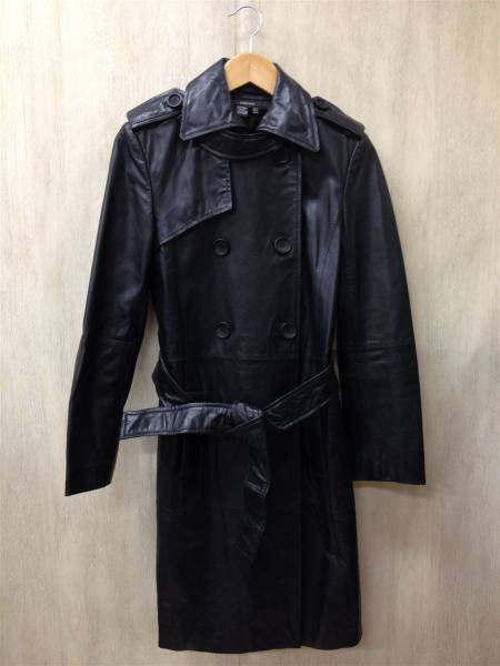 ZARA◆BASIC/トレンチコート/S/レザー/BLK