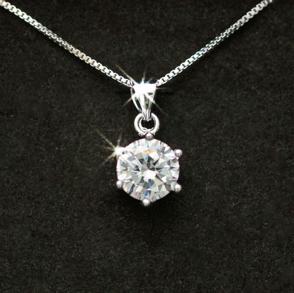 1円～光り輝く2.0ct！/ダイヤ シングル ペンダント ネックレス