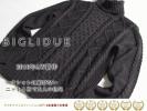 ■H1562■1.3万 BIGLIDUE アラン編みタートルネックニットXL濃灰
