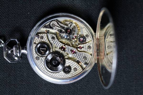 6〇12014 ROLEX ロレックス 懐中時計 手巻 稼働品 直径約4ｃｍ