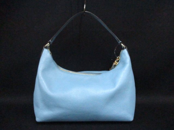 コーチ ハンドバッグ 美品 F36628 ライトブルー レザー COACH