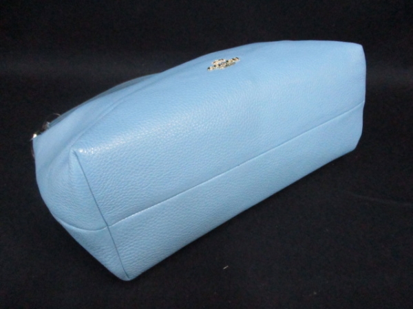 コーチ ハンドバッグ 美品 F36628 ライトブルー レザー COACH