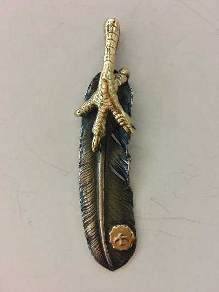 オールド goro's ゴローズ 金爪 金メタル付 特大フェザー 左向き