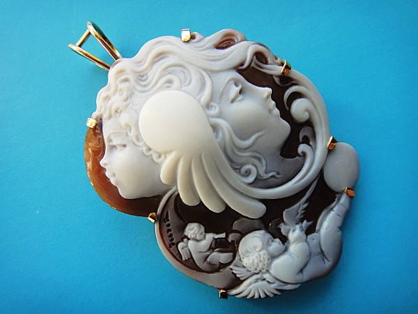 ★天使の素敵な贈り物★シェルカメオブローチ＆ヘッド★作家もの