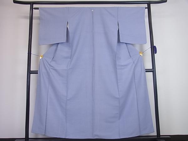 平和屋特選着物■上質な紬　色無地　淡藤色　逸品　s236