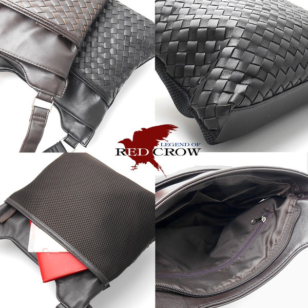 ショルダーバッグ 【送料無料】【1円】シープスキン編み込み ワンショルダー BR バッグ 「Pua Moena」シープスキン メッシュ ショルダーバッグ ビッグ イントレチャート レディース