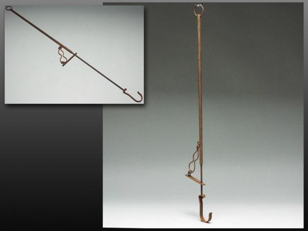 【静岡】765X 鉄製 瓢箪型 自在鉤 囲炉裏 古道具 長さ69cm