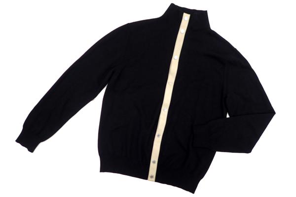 美品◆エルメス セリエボタン カシミヤニットカーディガン M 黒