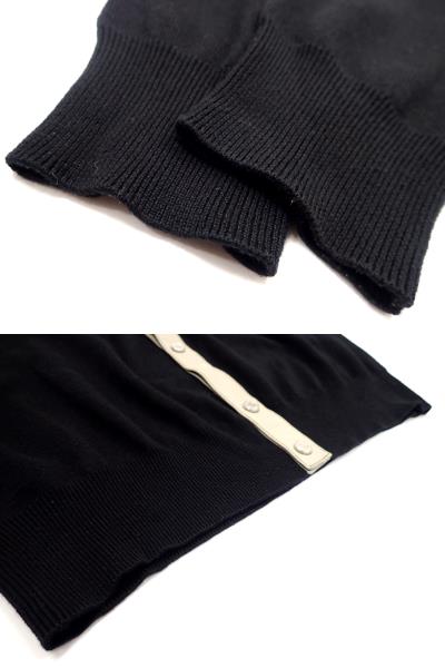 美品◆エルメス セリエボタン カシミヤニットカーディガン M 黒