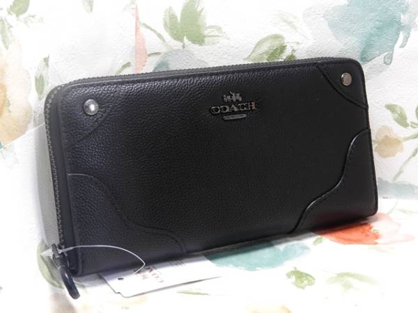 ＣＯＡＣＨコーチミッキーブラックレザーＦ55404アコーデオンジップ