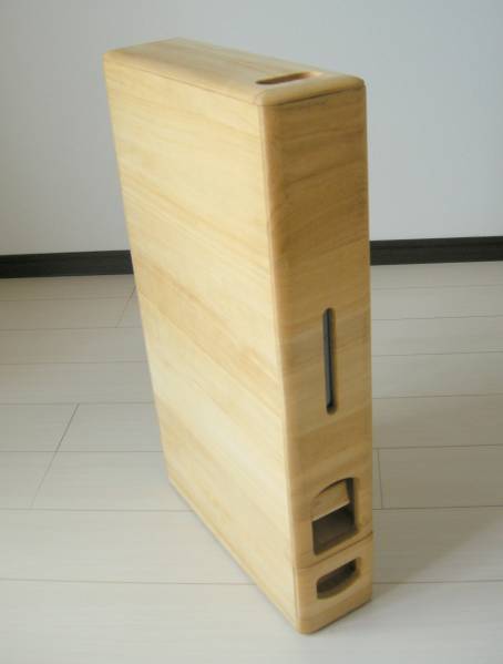 ☆キャスター付桐製スリムライスボックス(米びつ) 12kg 訳あり新品