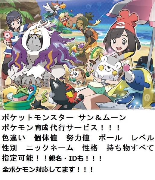 ポケモン サン ムーン育成代行 レーティング使用可 全種 シーズン2に向けて 過去作解禁 お任せ育成可 Sm 即日対応 安心安全 色違い対応 ニンテンドー3ds専用ソフト 売買されたオークション情報 Yahooの商品情報をアーカイブ公開 オークファン Aucfan Com
