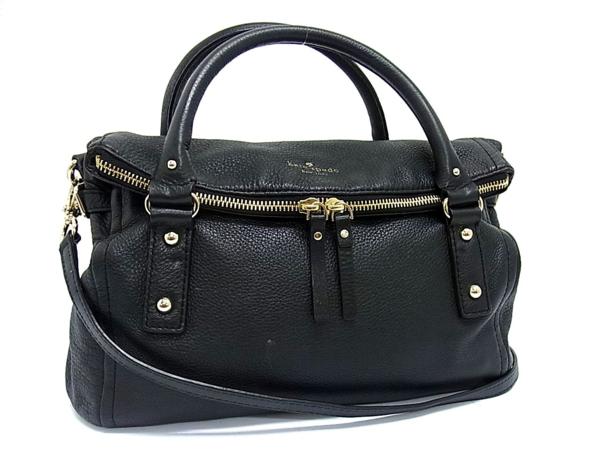 1円 □美品□ kate spade ケイトスペード ロゴ レザー ハンドバッグ 