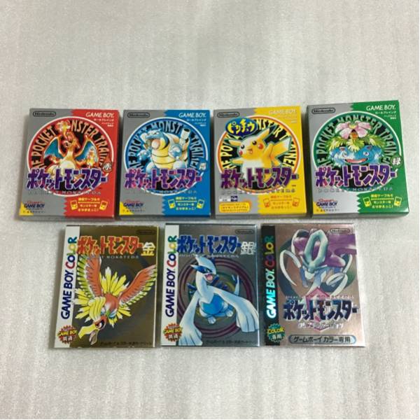◇GB ポケットモンスター赤青黄緑金銀クリスタル 7本セット_1