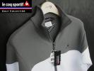新品LL☆Lecoq sportif GOLF COLLECTION☆フルジップ白グレイ系ミドルゲージニットジャケット