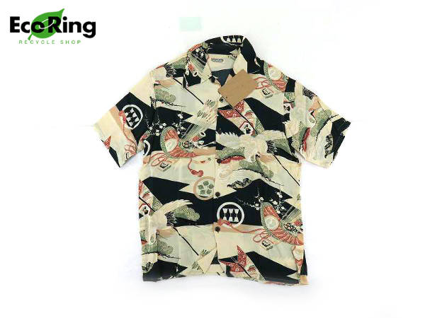 1円 美品 サンサーフ メンズ アロハ シャツ トップス S CQ025