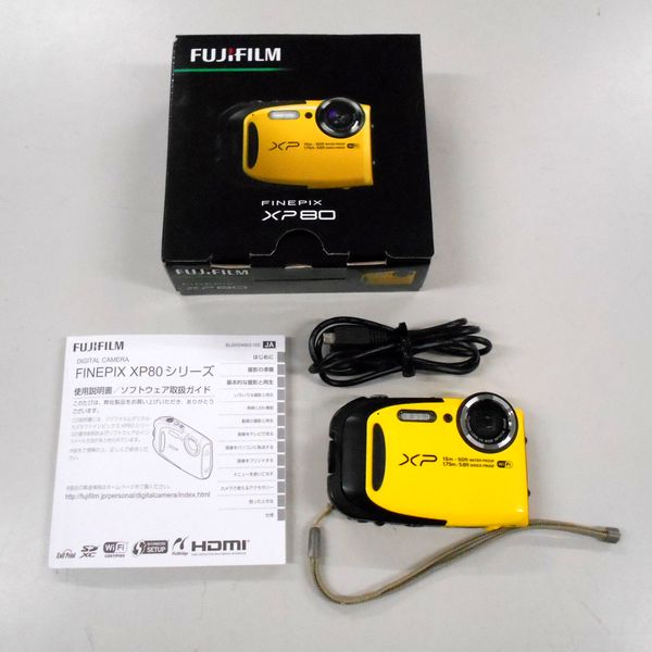 FUJIFILM コンパクトデジタルカメラ FinePix XP80 防水 イエロー 中古