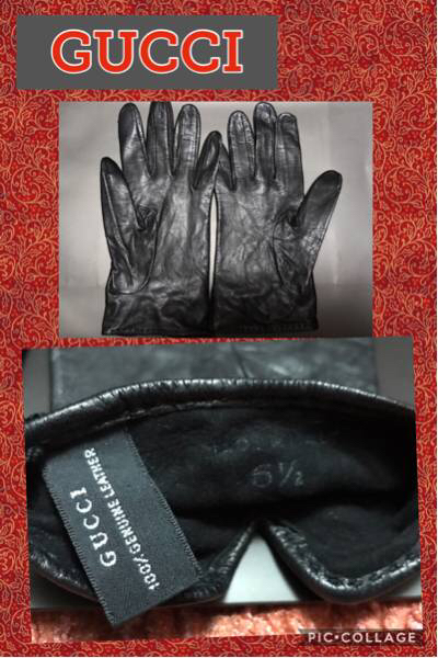 ☆GUCCI☆柔らか本革レディース手袋～size6 1/2 美品 黒