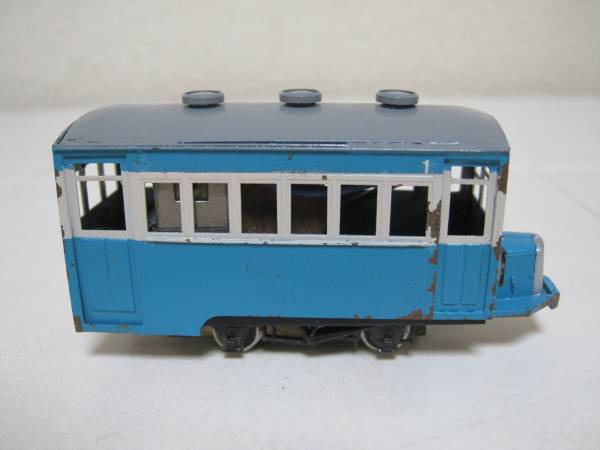△Nゲージ?車両△メーカー不明/車輪幅9mm/水色△ジャンク現状品/整理