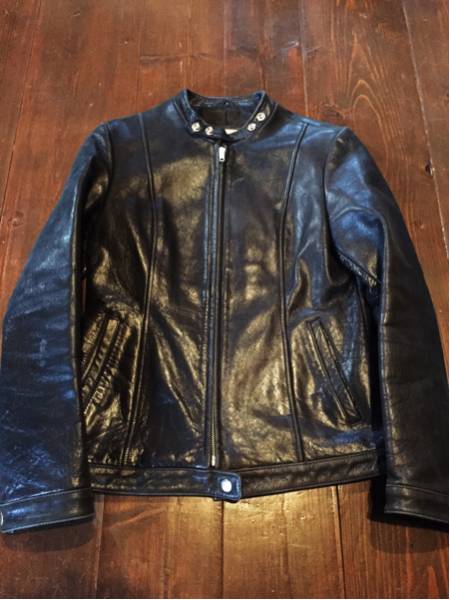 miacama ホースハイド レザー シングル ライダース 黒 ショット バンソン ラングリッツ ルイス ビンテージ