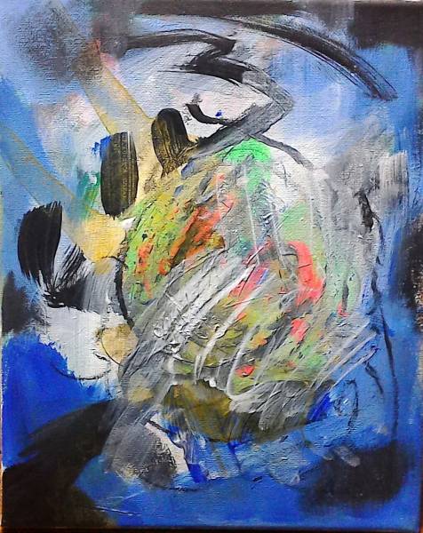 無題 アクリル絵画 F3号(220×273mm) 作者／根木哲正 抽象画