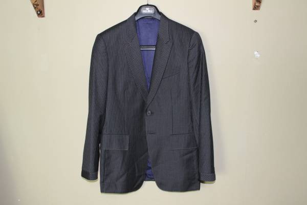【極美品 送料無料】ポールスミス Paul Smith ジャケット カシミヤ混 黒 ストライプ 本切羽 総裏 ポール・スミス ブレザー 日本製 切手可 M