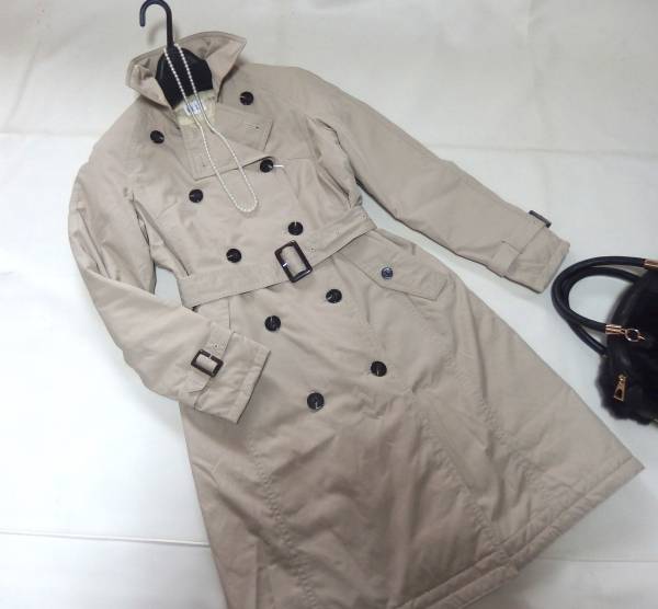 ELLEエル★春着膨れ知らすダウントレンチコート11号新品BE／ミッシェルクラン