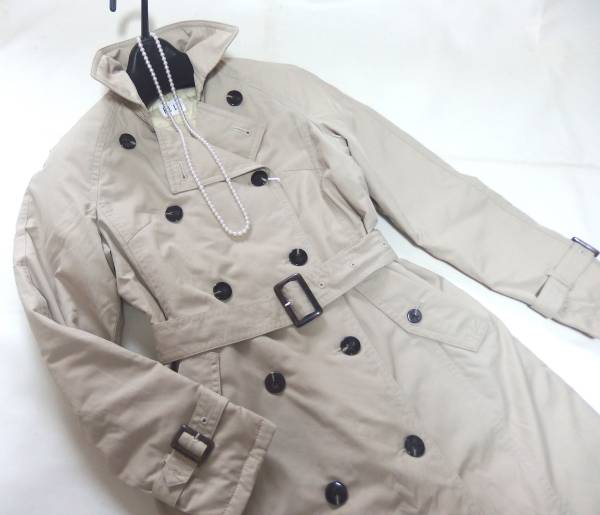 ELLEエル★春着膨れ知らすダウントレンチコート11号新品BE／ミッシェルクラン