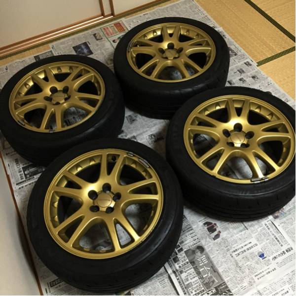 美品！スバル GDB インプレッサ WRX STI 純正ホイール ゴールド 4本