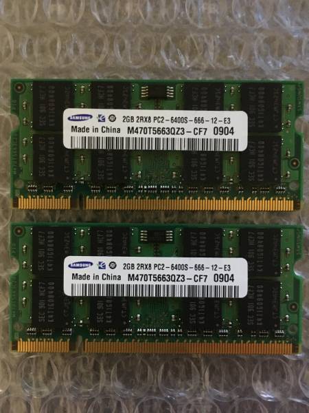 SAMSUNG PC2-6400S 2GB 二枚セット / DDR2 / / M470T5663QZ3-CF7(2GB)｜売買された ...