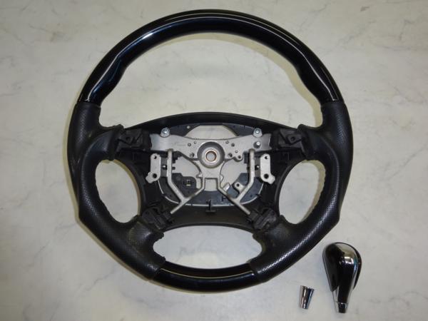 1円スタート！200系ハイエース用シルクブレイズガングリップステリング+シフトノブ中古品