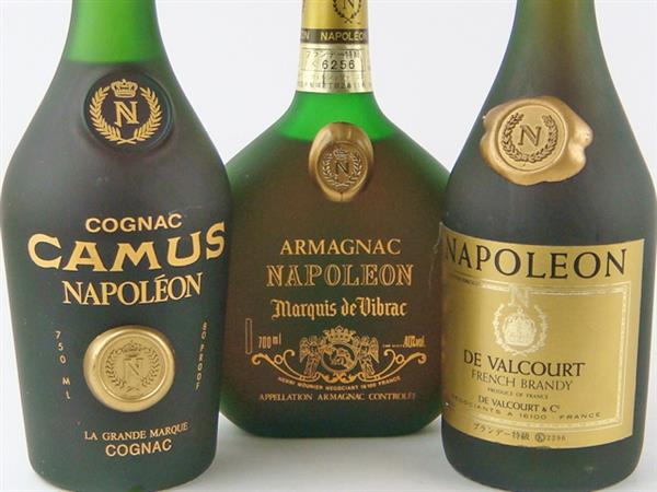 未開栓】洋酒3本セット ブランデー ウイスキー ナポレオン 古酒 未開栓