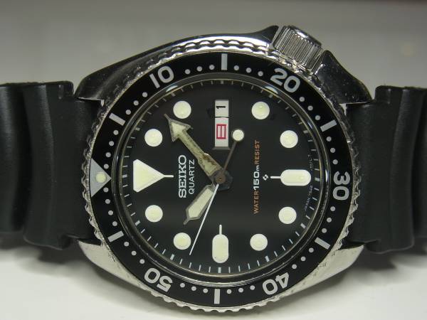 3　セイコー　ダイバー　150ｍ　日英カレンダー　早送可　7548　電池交換済　