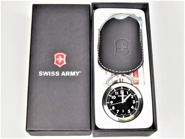 ★ヴィクトリノックス　VICTORINOX　懐中時計　クオーツ　24670　箱あり　ブラック　ステンレス　