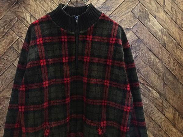 27633　USA製　JONESNEWYORK　ジョーンズニューヨーク　ハーフジップ　プルオーバー　フリース　ジャケット