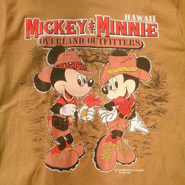 希少】ミッキー ミニー サファリ Tシャツ M ビンテージ シェリー 