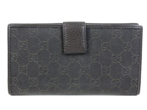 ｸｰﾎﾟﾝ5%OFFグッチ／GUCCI \"GG MARMONT・GGマーモント 61112★1円スタート★本物★グッチ★GUCCI★中極美品★Wホック長財布★レザー×キャンバス★レディース★