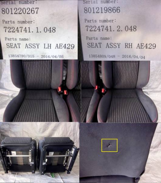 ○1702-559Q HA36S アルトワークス 純正 RECARO レカロシート 左右