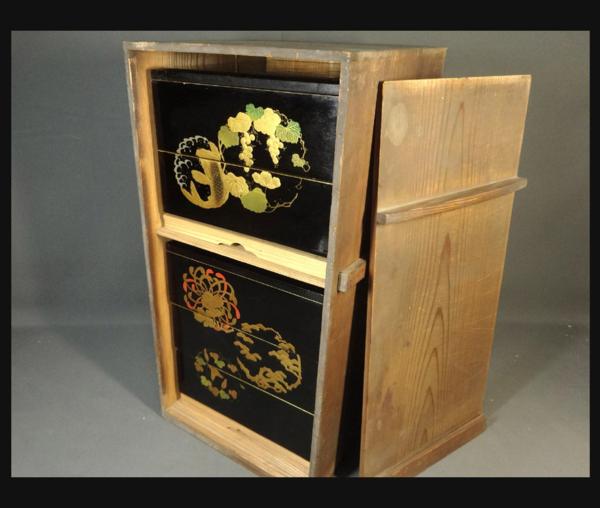 天然木　茶懐石家具一式　美品　共箱　茶道具　懐石道具　送料込 懐石道具 古美術ささき 茶道具 共箱 皆具 染付金襴手 手塚晃雲 木箱